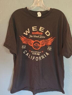 Delta Black Tee with Orange and White Graphic